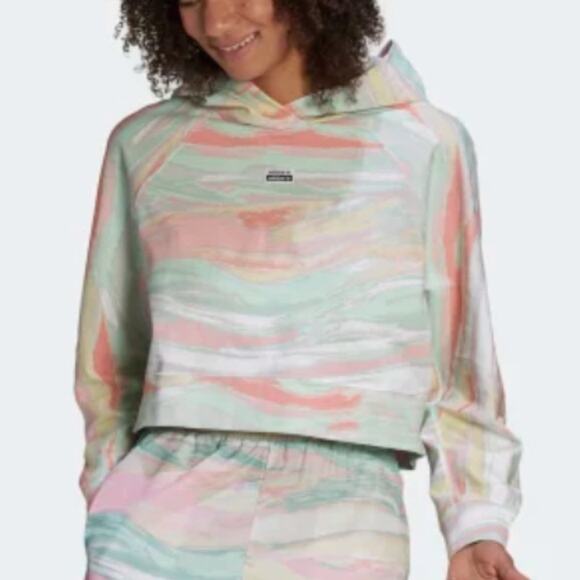 Adidas RYV Crop Hoodie Sweatshirt New with tags Medium - Picture 11 of 11